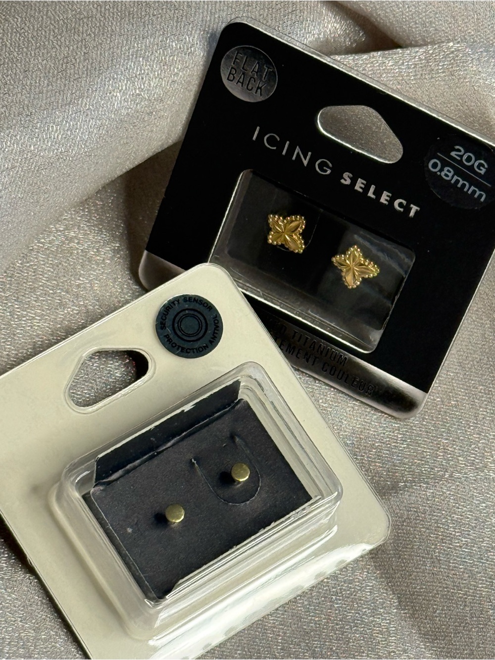 ICING Select Gold Butterfly Stud Earrings + Gold Dot Studs lot